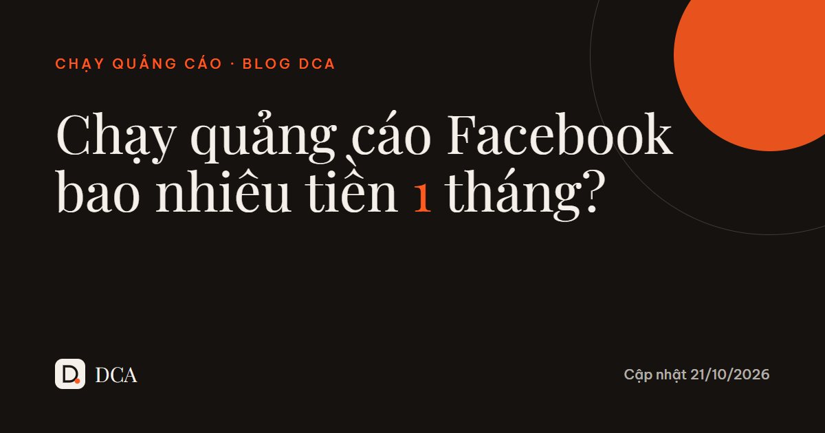 Chạy quảng cáo Facebook bao nhiêu tiền 1 tháng?