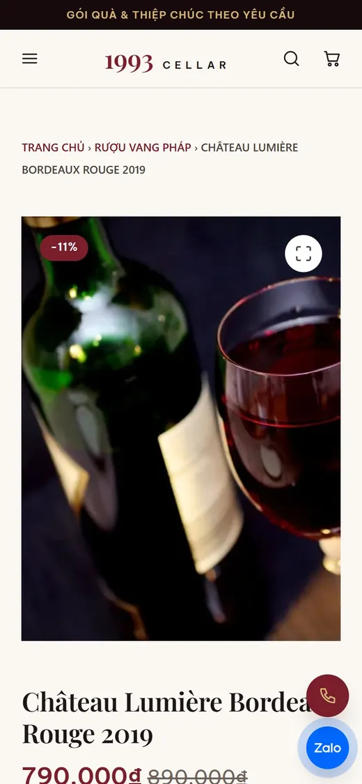 1993 Cellar trên điện thoại: Chi tiết sản phẩm