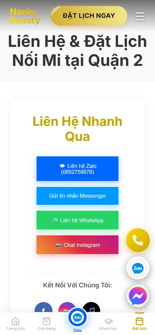 Nanky Beauty on mobile: Quick contact