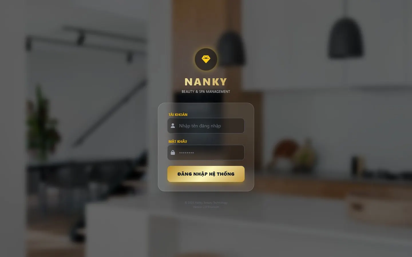 Nanky Spa Manager: Màn hình đăng nhập