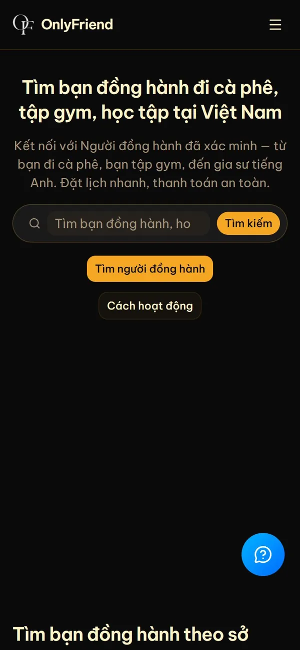 Ứng dụng OnlyFriend trên điện thoại