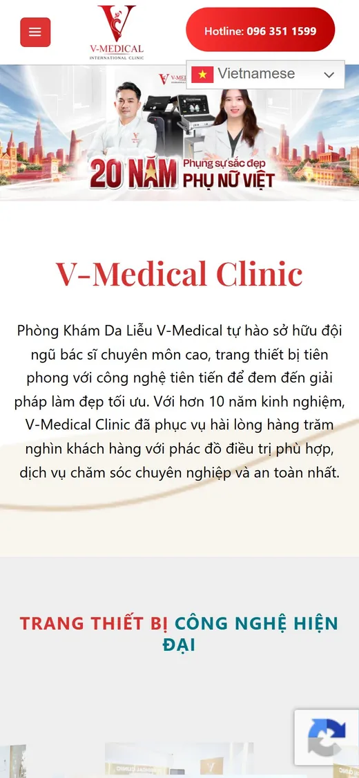V-Medical Clinic trên điện thoại: Giới thiệu phòng khám